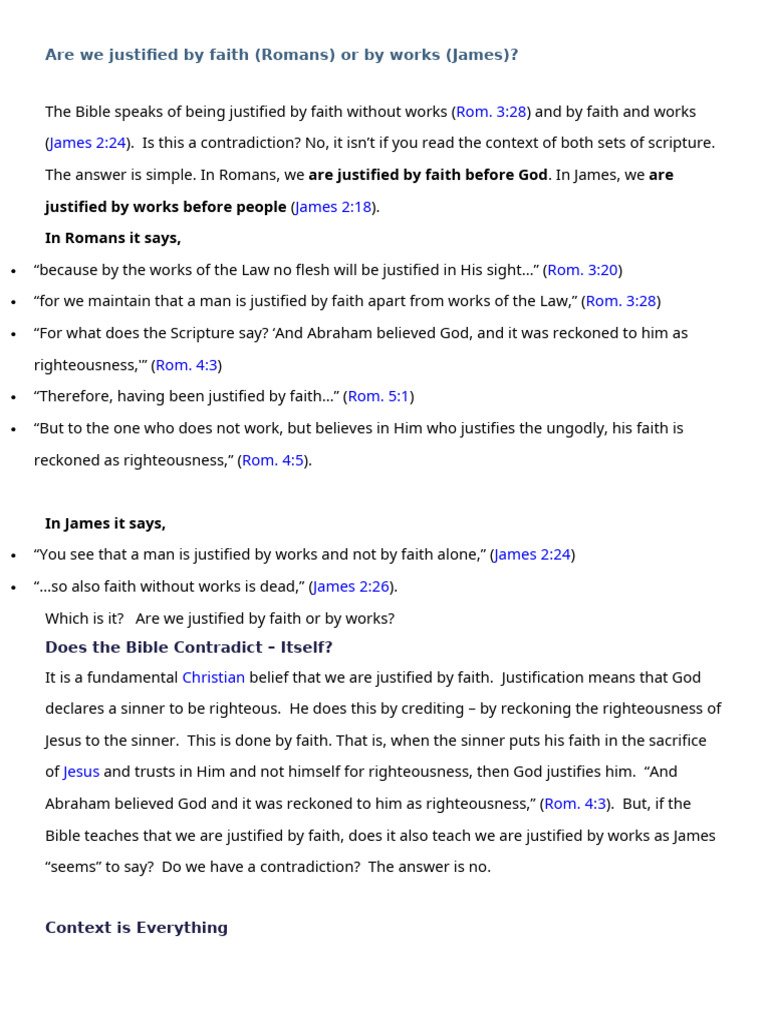 Justification by Faith vs. Works Explained | PDF | Sola Fide | Faith