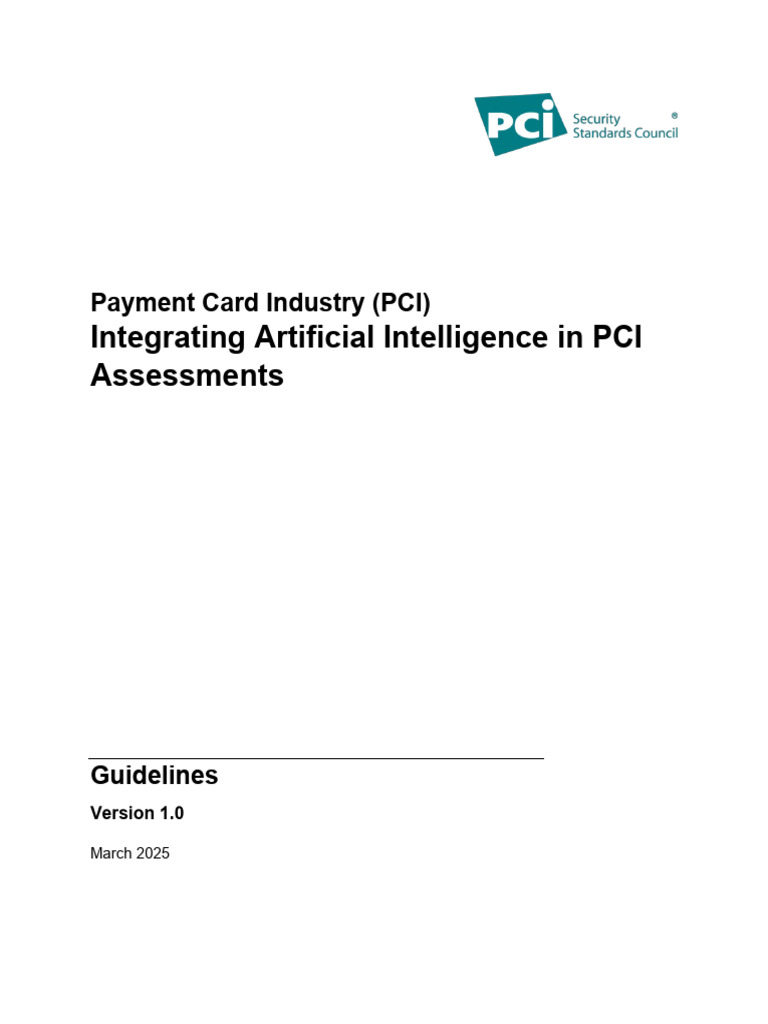 AI Integration in PCI Assessments Guidelines | PDF | Payment Card ...