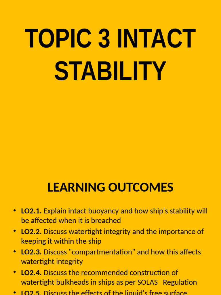 Intact Buoyancy and Watertight Integrity | PDF | Ships | Water Transport