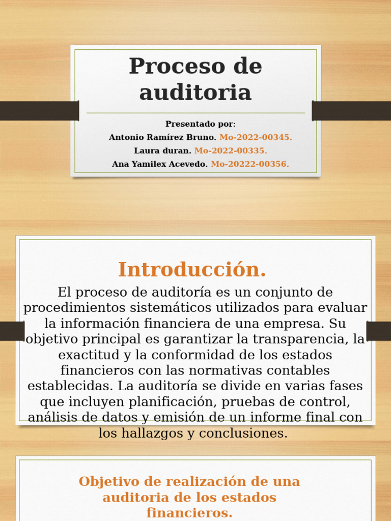Proceso de Auditoría Financiera Detallado | PDF | Auditoría | Contabilidad