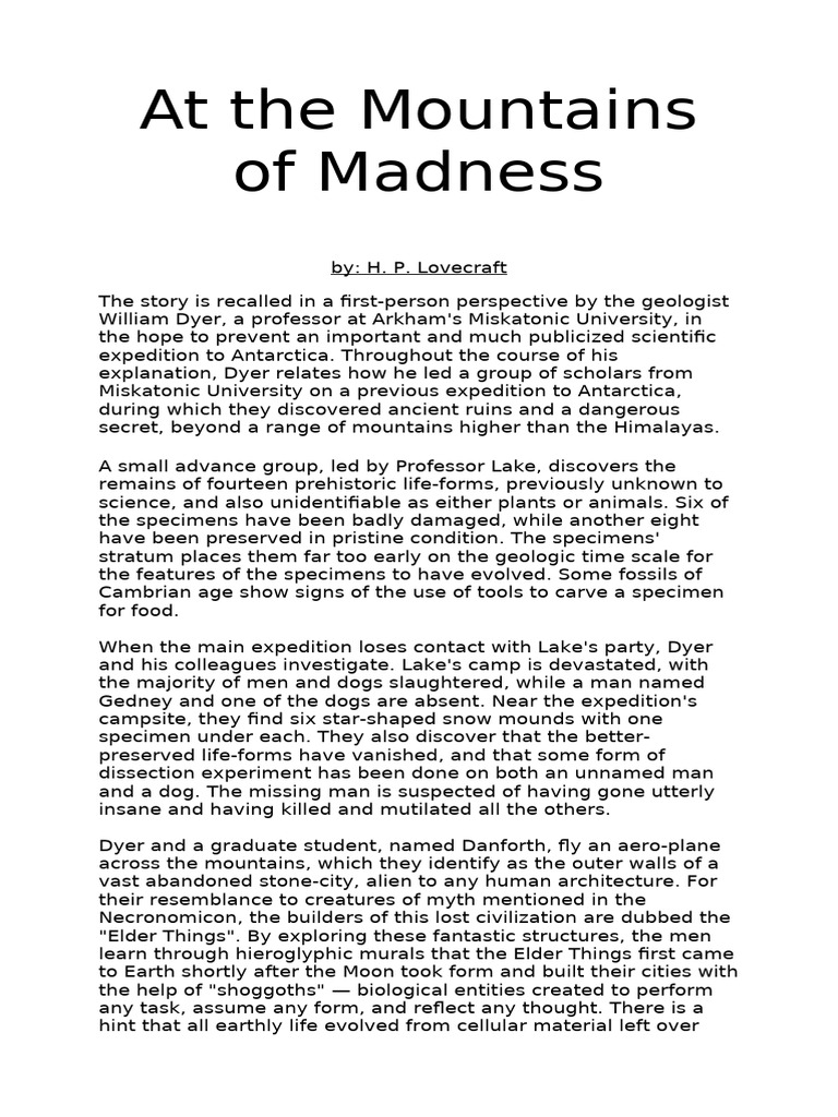 At The Mountains of Madness 2 | PDF | At The Mountains Of Madness | H