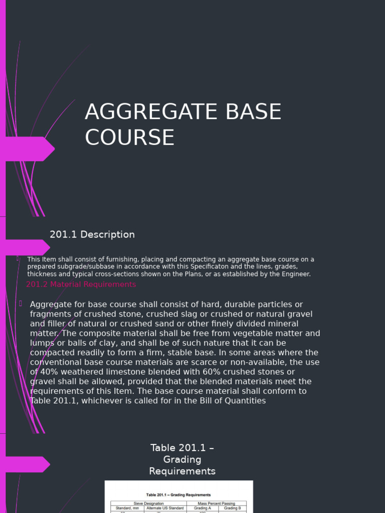 Aggregate Base Course Specifications | PDF | Gravel | Construction ...