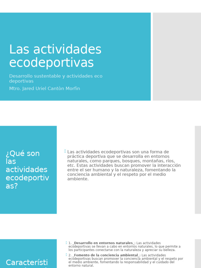 Actividades Ecodeportivas y Sostenibilidad | PDF | Entorno natural ...