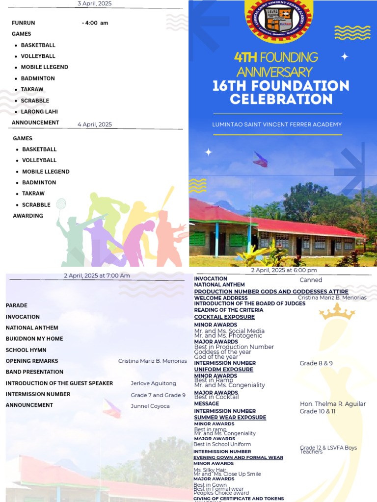 16th Foundation Day Celebration Invite | PDF | Dress Codes | Clothing