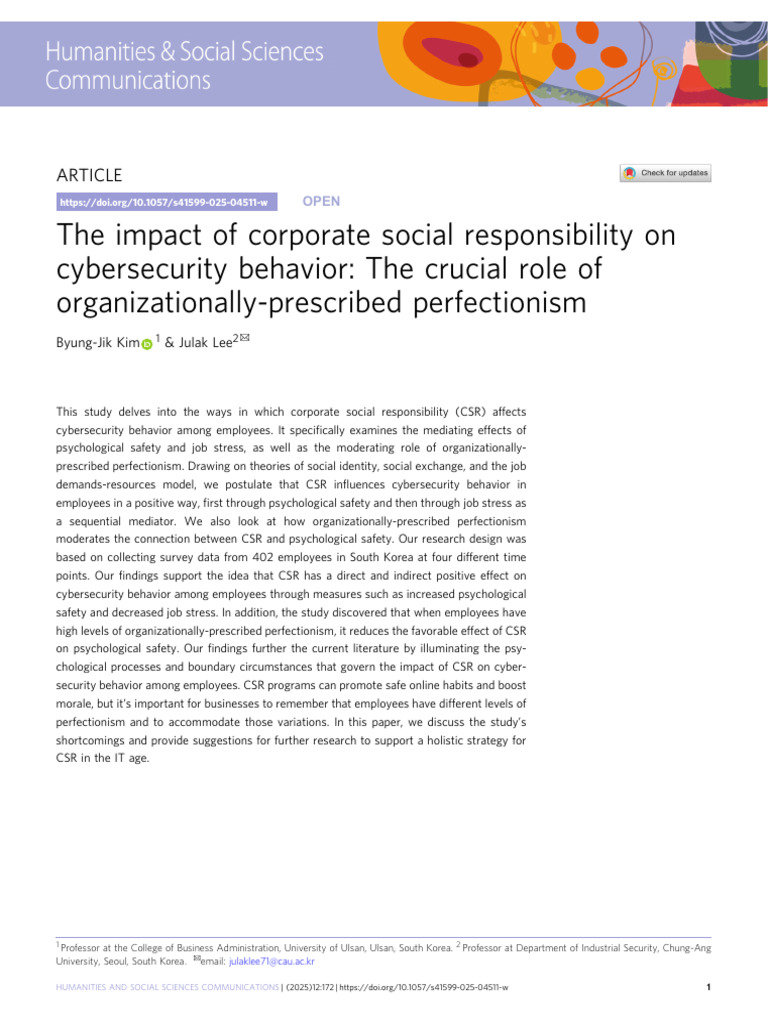 s41599-025-04511-w | PDF | Corporate Social Responsibility ...