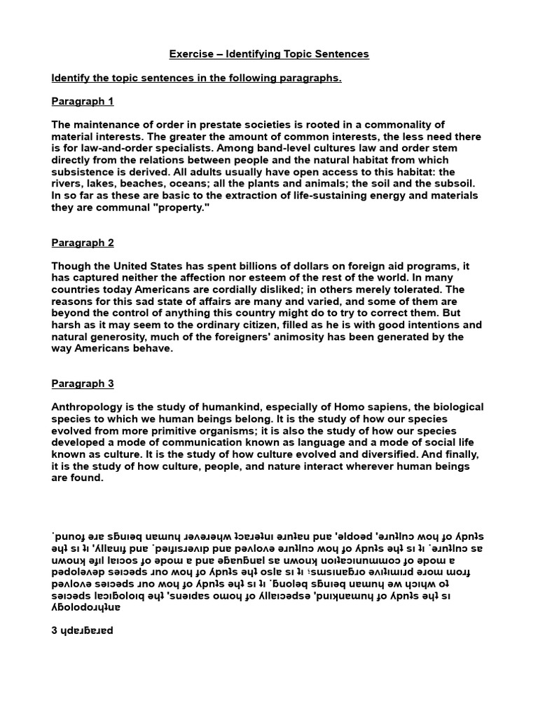 Identifying Topic Sentences in Text | PDF | Human | Earth Sciences