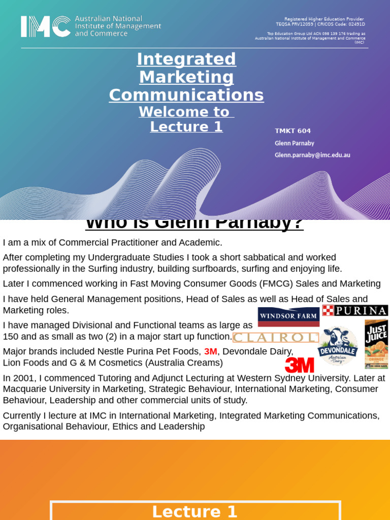 Lecture 1 Integrated Marketing Communications 2024 | PDF | Brand ...