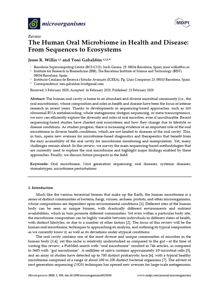 The_Human_Oral_Microbiome_in_Health_and_Disease_Fr | PDF | 16 S ...