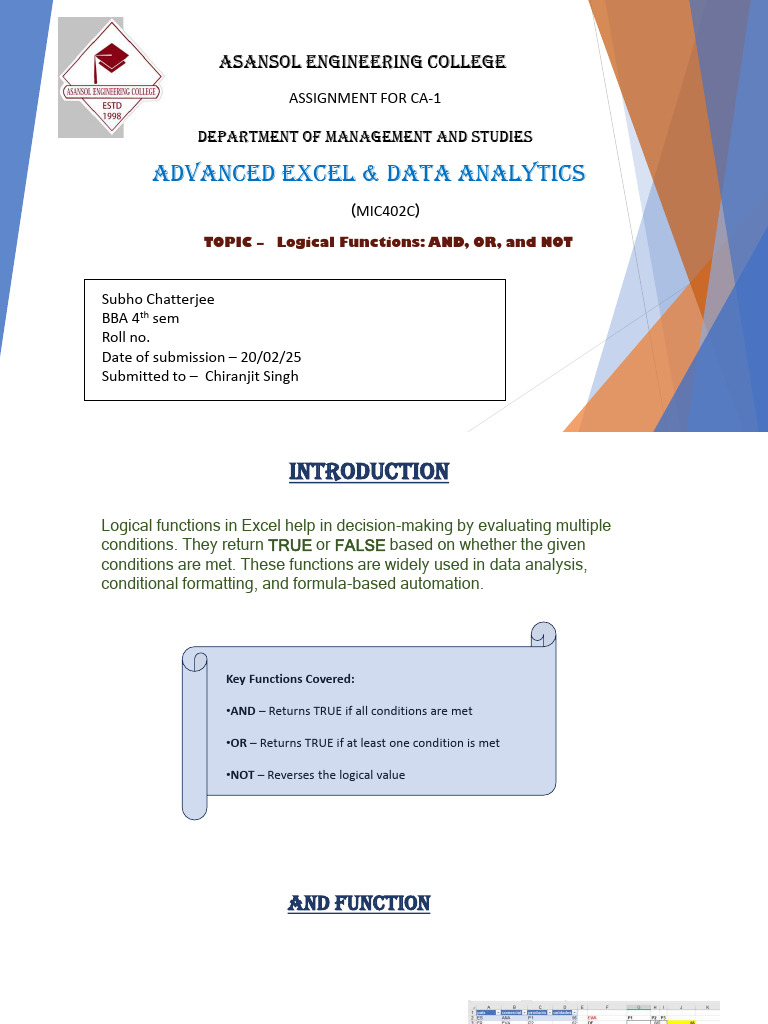 Excel Logical Functions Explained | PDF | Logic | Mathematical Logic