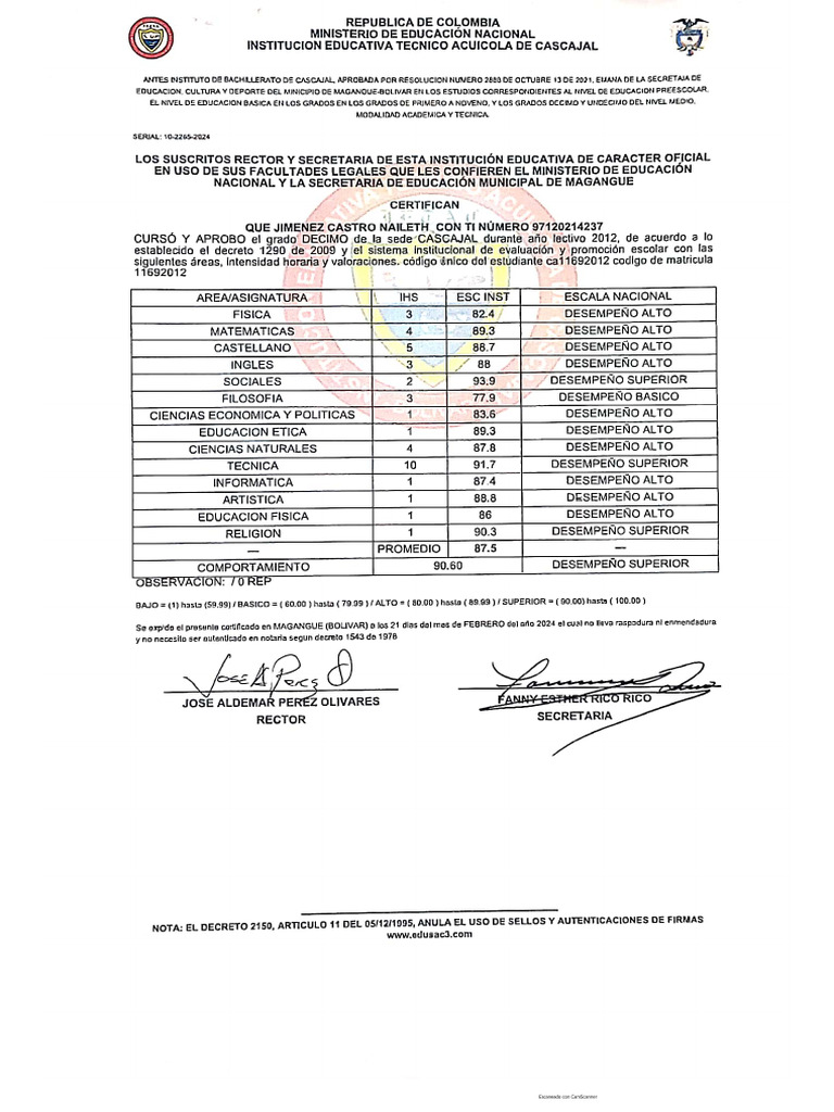 Baccalaureate Academic Record | PDF