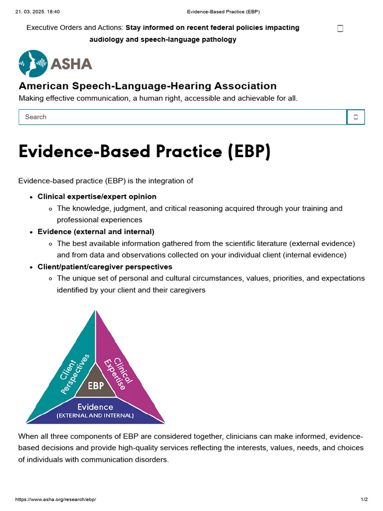 ASHA Evidence Based Practice Guide PDF Evidence Based Medicine 