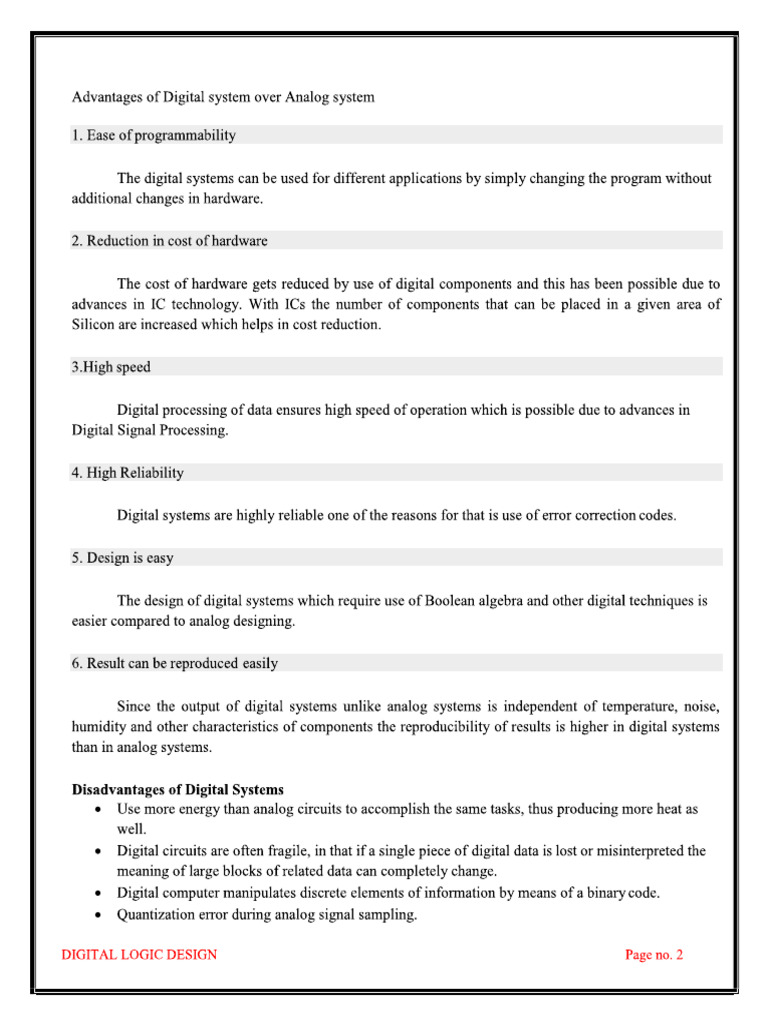 Unit - 1 Introduction DLD | PDF