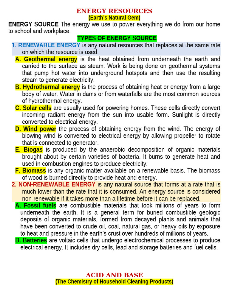 Renewable vs Non-Renewable Energy Sources | PDF | Ph | Energy Development