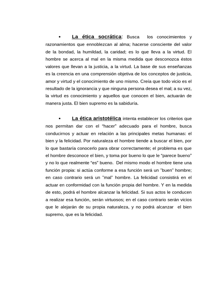 Éticas de la Antigüedad: Socrática y Aristotélica | PDF | Virtud ...