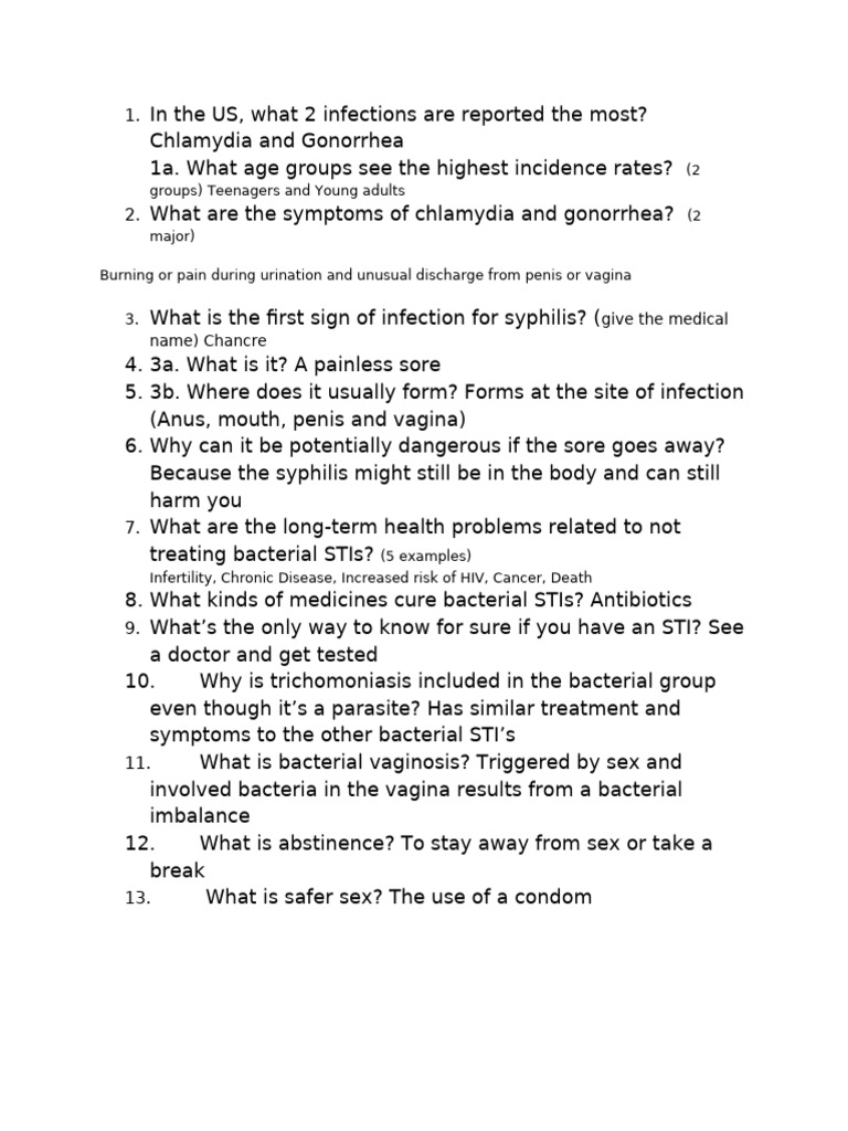 Common STIs: Symptoms and Risks | PDF