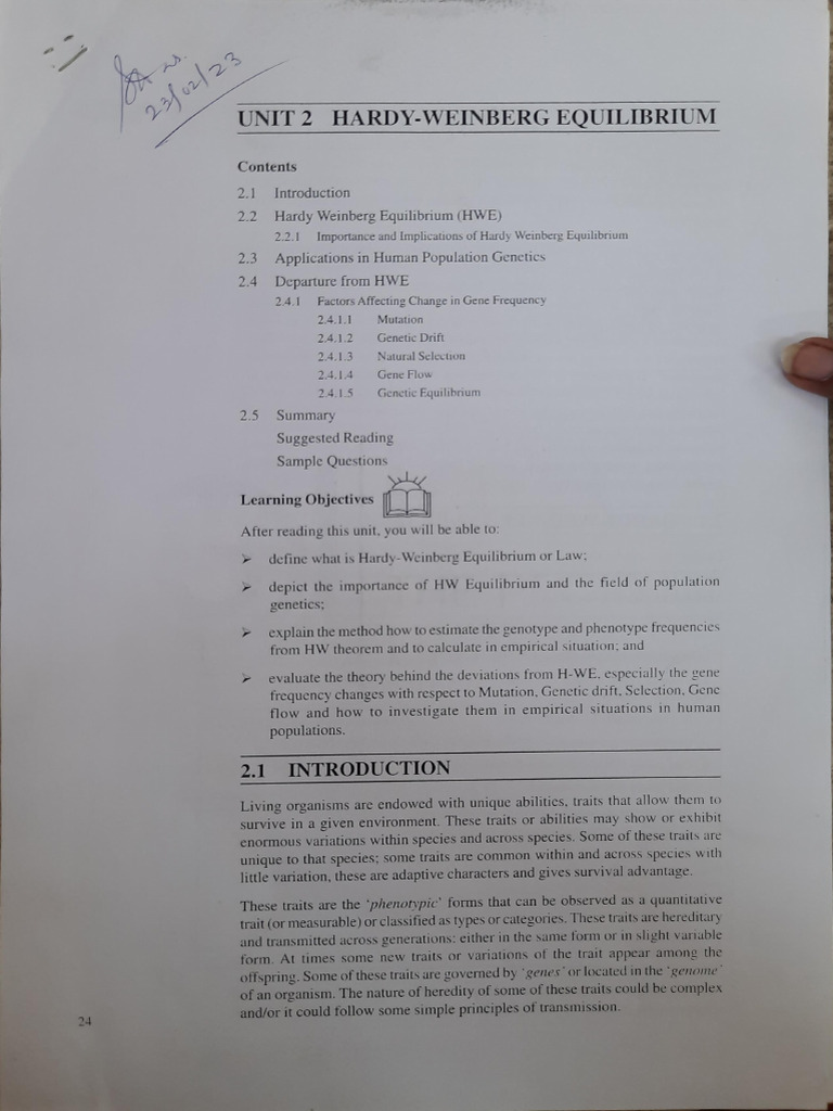 Hardy Weinberg Equilibrium | PDF