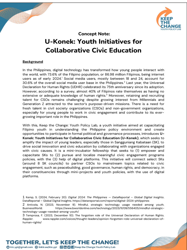 Concept Note_ U-Konek_ Youth Initiatives for Collaborative Civic ...