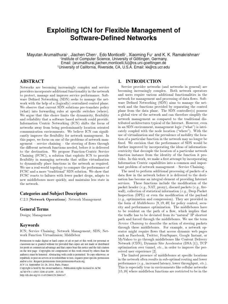 ICN-SDN-NetMgmt | PDF | Computer Network | Routing