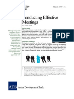 Conducting Effective Meetings: Knowledge Solutions