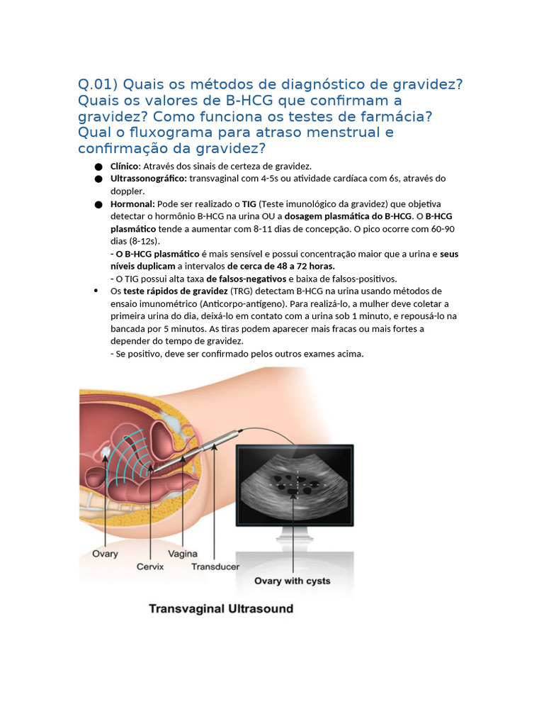 Métodos e Diagnósticos de Gravidez | PDF | Gravidez | Parto