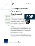 Building Institutional Capacity For Development