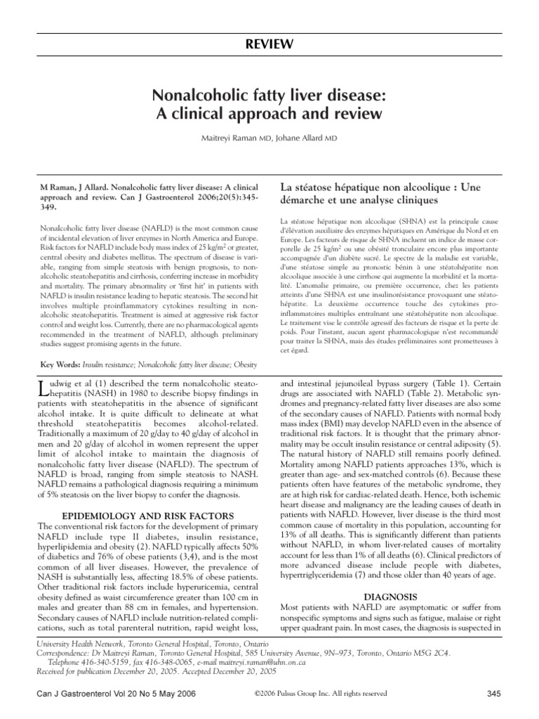 Clinical Review of Nonalcoholic Fatty Liver Disease | PDF | Dieting ...