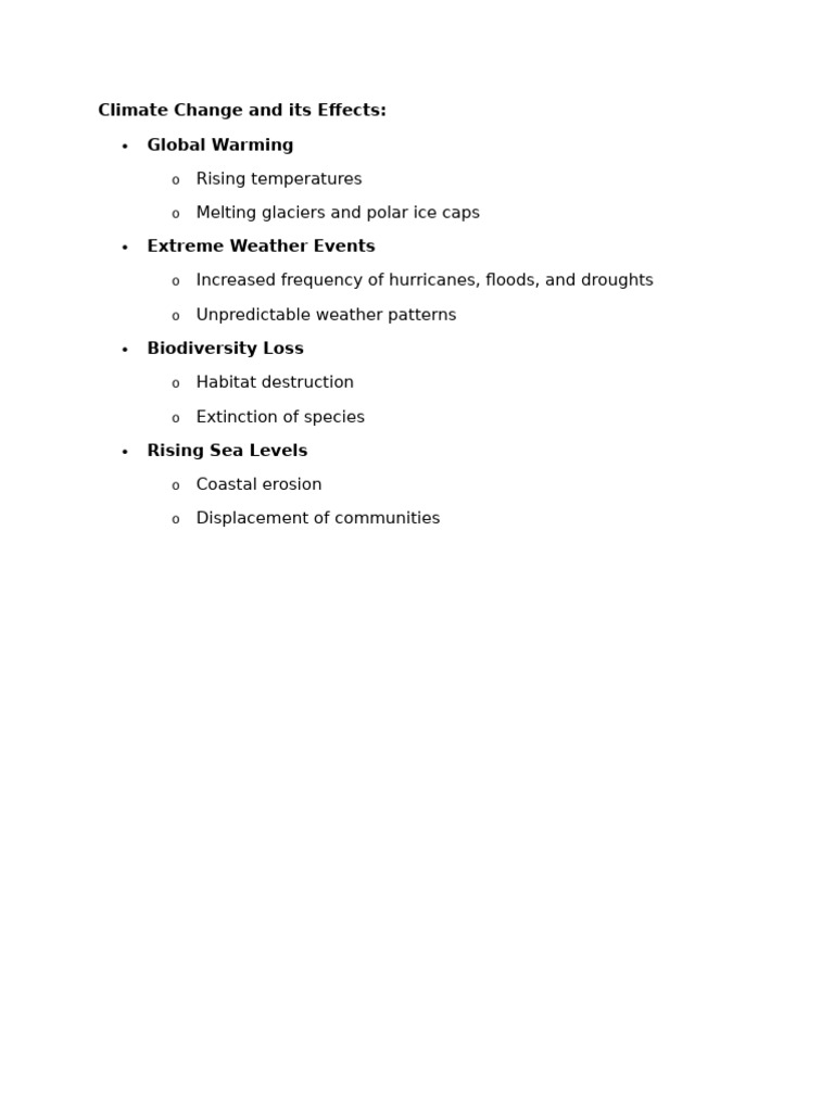 Impact of Climate Change Explained | PDF