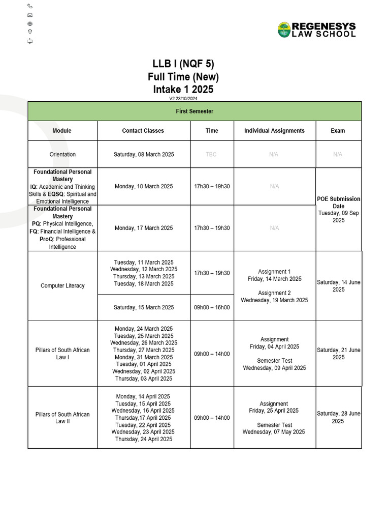 LLB 1st Semester Schedule 2025 | PDF | Academic Term | Intelligence