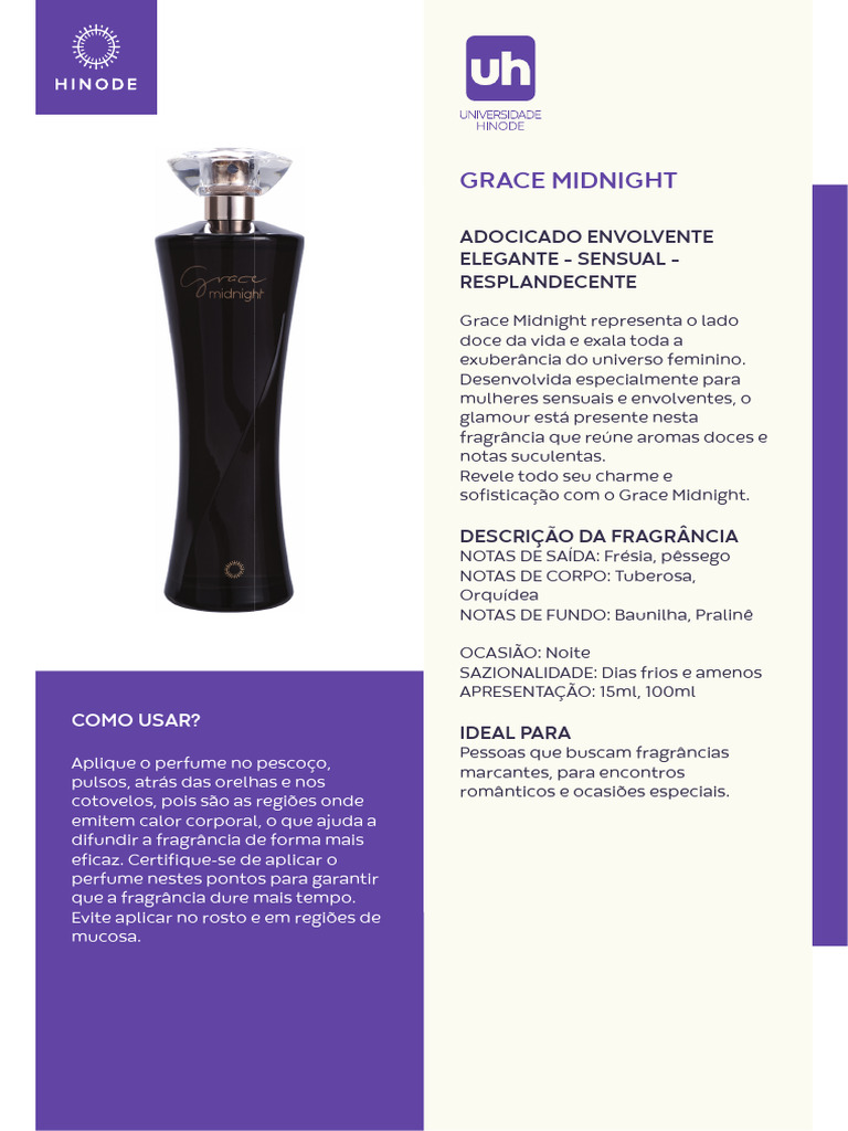 Fragrância Grace Midnight: Doce e Elegante | PDF | Perfume | Odor