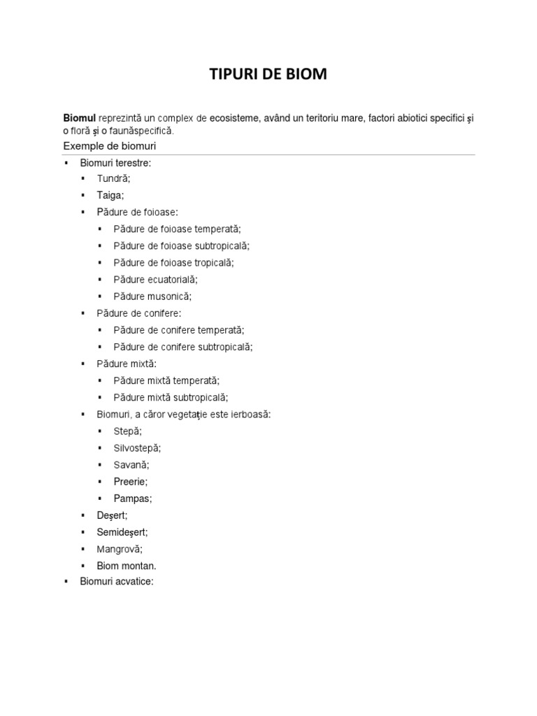Tipuri de Biom | PDF