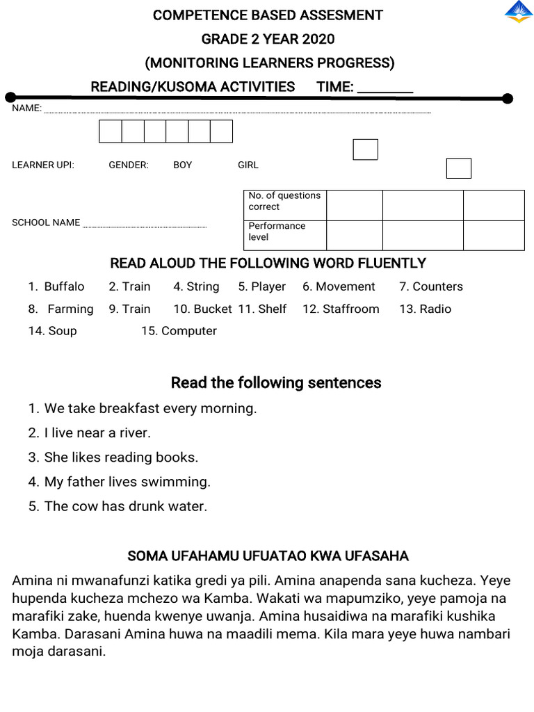 Grade 2 Reading Kusoma Pdf