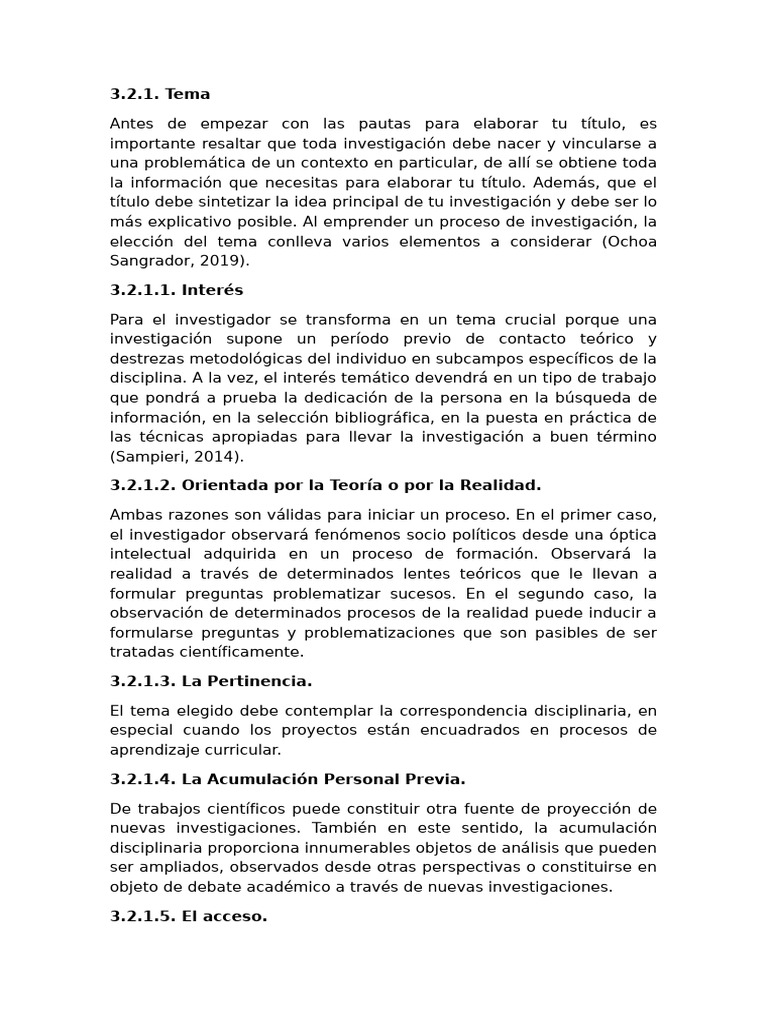 Cómo Elegir un Tema de Investigación | PDF | Teoría | Método científico