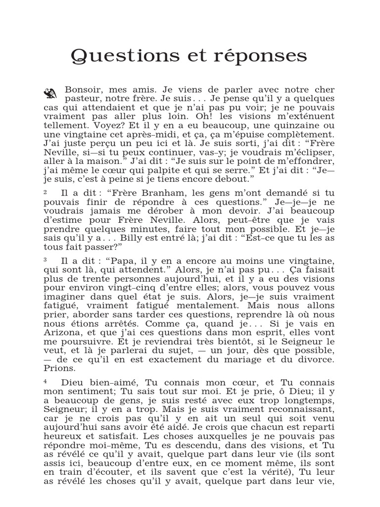 Questions et réponses sur la foi chrétienne | PDF | Église chrétienne ...