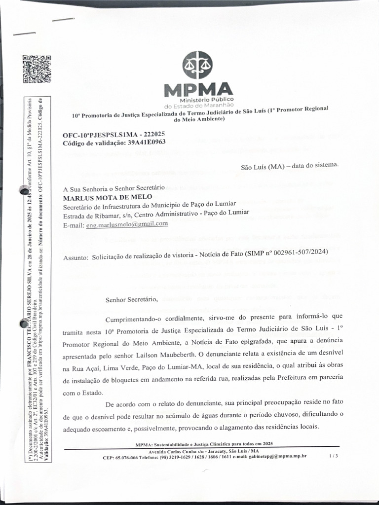 Documento Assinado Eletronicamente Por FRANCISCO TEE | PDF