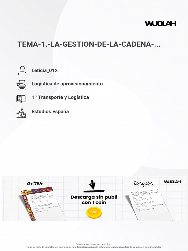 Gestión de la Cadena de Suministro | PDF | Logística | Cadena de suministro