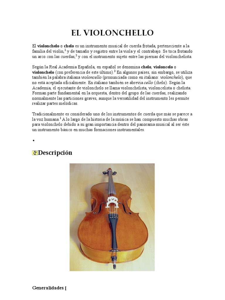 El Violonchello, PDF, Violonchelo