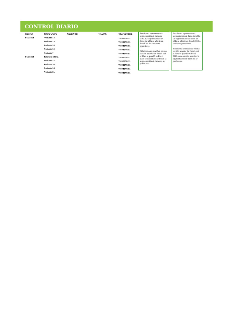 Control de Ventas Trimestral en Excel | PDF