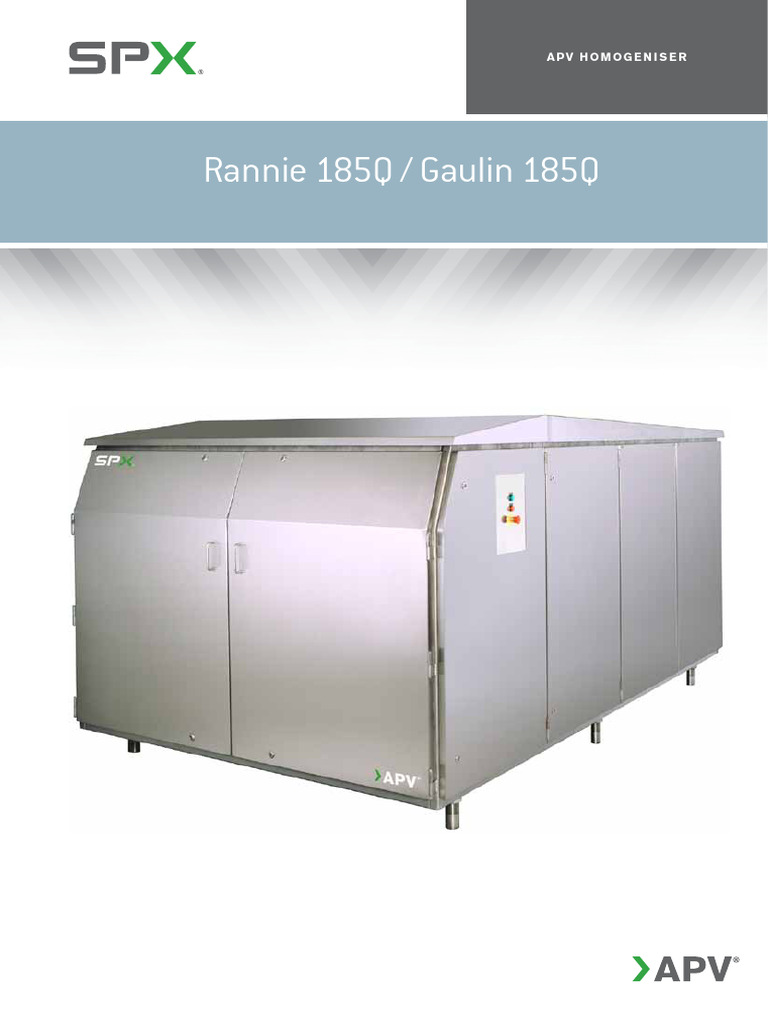 APV 185Q Homogeniser Overview | PDF | Valve | Pump