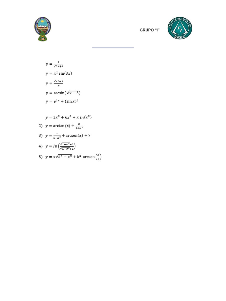 Practica # 3 - Mat 101 - Grupo I....... | PDF
