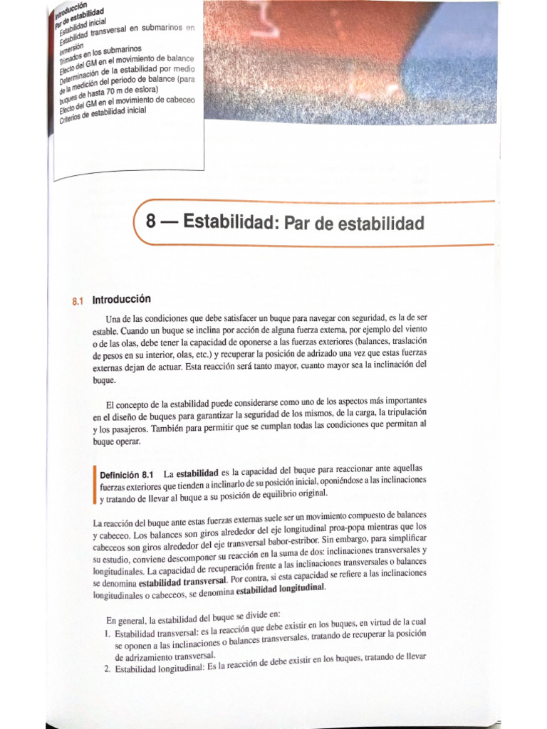 Estabilidad en Buques: Conceptos Clave | PDF | Mecánica