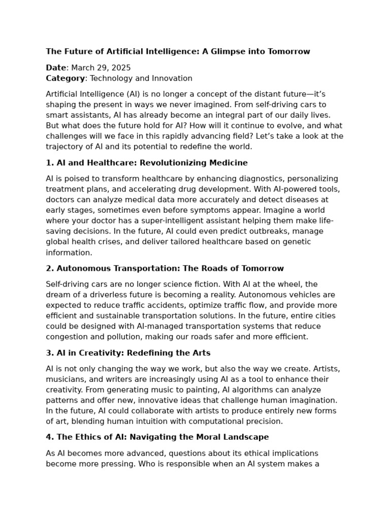 THE FUTURE OF ARTIFICIAL INTELLIGENCE ESSAY visual data 6