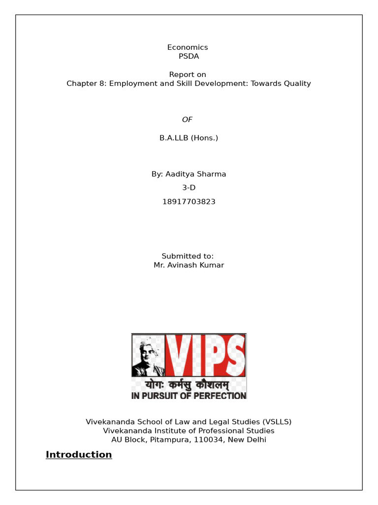 Report On Employment and Skill Development | PDF | Employment ...