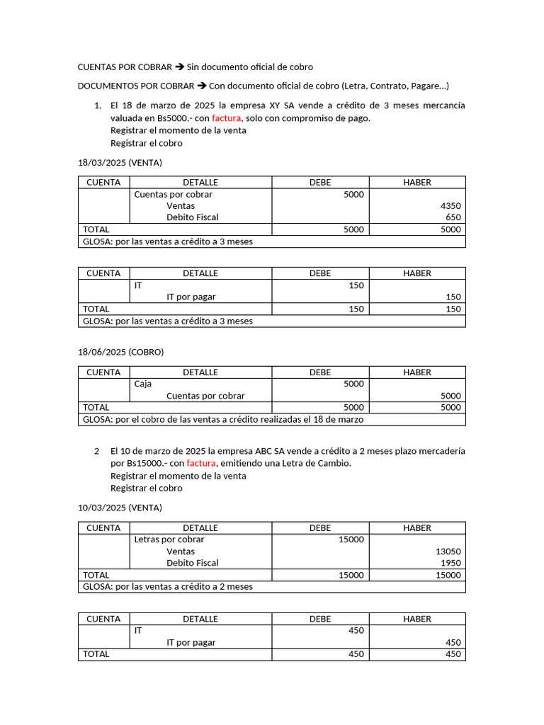 Efectos de Cuentas por Cobrar en Contabilidad | PDF | Economias | Hoja ...