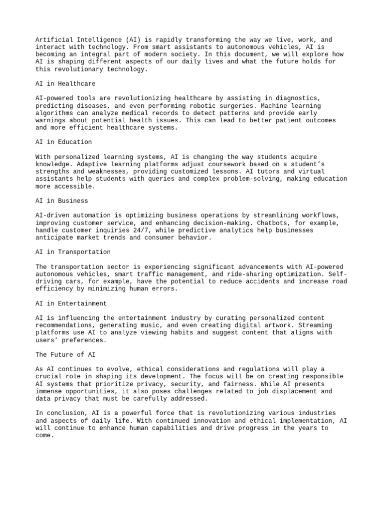 Future Impact of AI on Daily Life | PDF | Artificial Intelligence ...