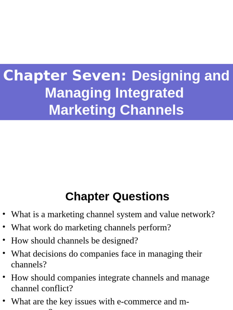 Integrated Marketing Channel Management | PDF | Marketing | Product ...