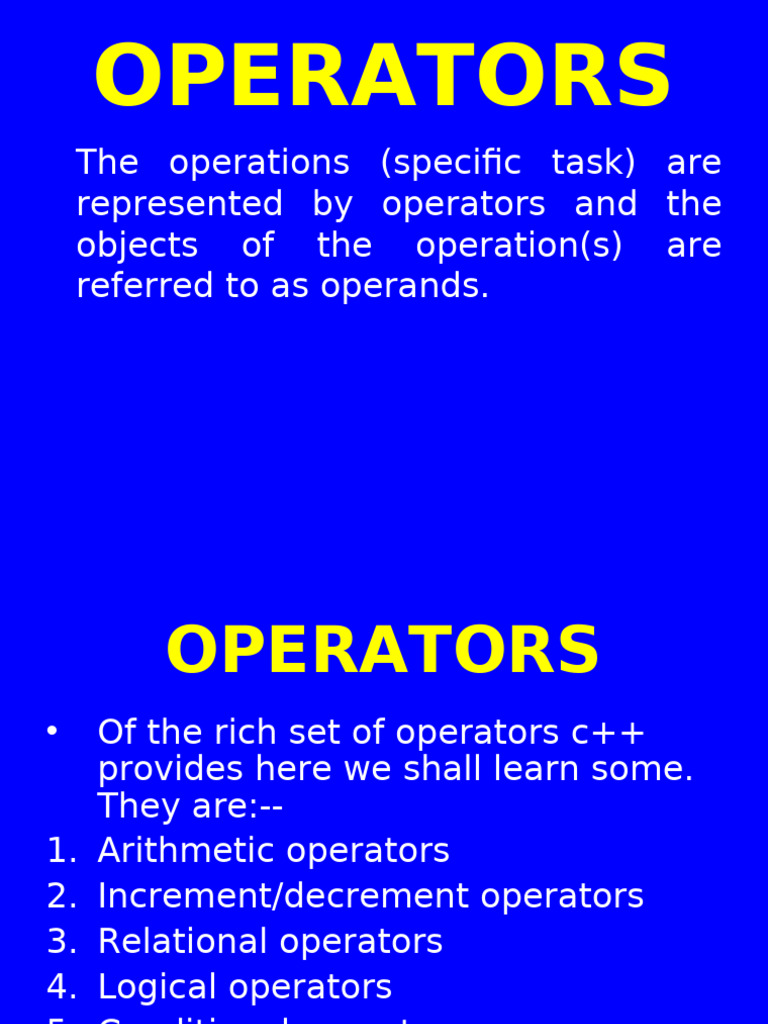 L10-Operators and Expressions in C++ | PDF | Multiplication | Arithmetic