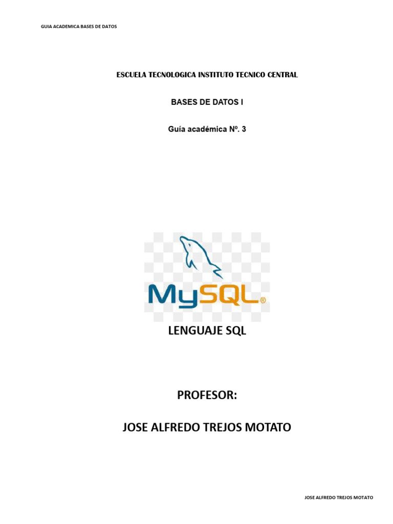 Guía SQL para Bases de Datos I | PDF