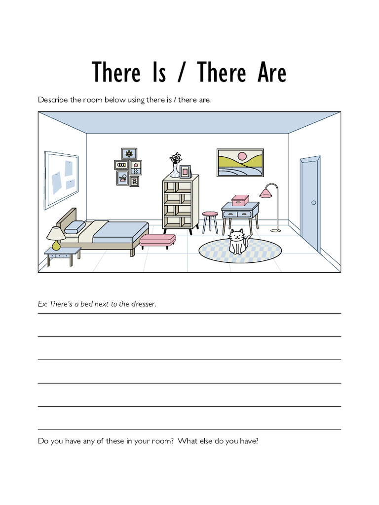 Room Prepositions and There Is There Are Drawing Activity ESL ...