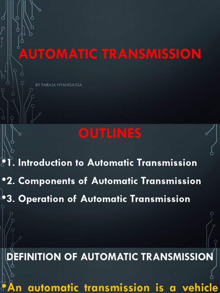 Understanding Automatic Transmission Components | PDF | Automatic ...