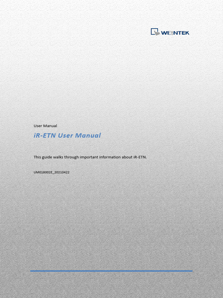 iR-ETN User Manual Guide | PDF | Input/Output | Integer (Computer Science)